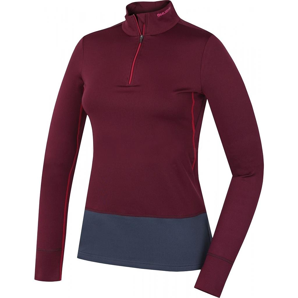 Dámske termo tričko Husky Active Winter Long s dlhými rukávmi a zipsom figové S